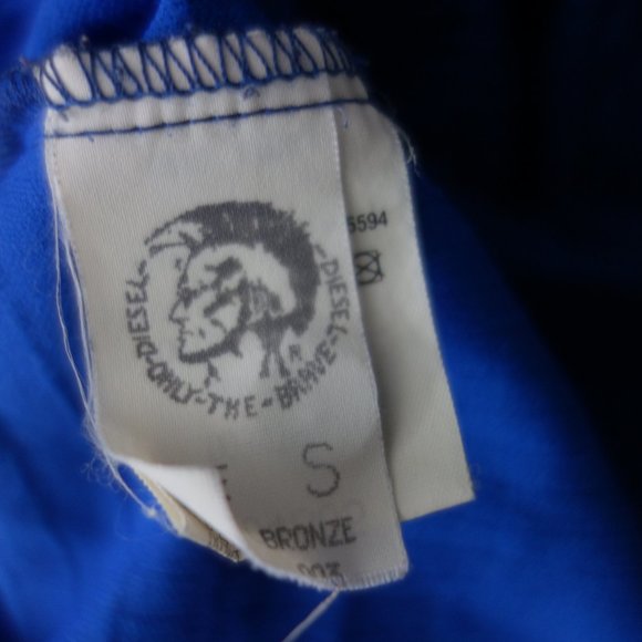 Diesel StyleLab Blue Short Cuffed Sleeve Button Down Made in Italy Shirt Size S - Picture 9 of 10